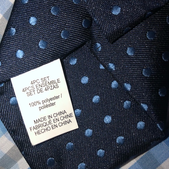 Nautica Long Sleeve Shirt 3T Blue Green Check & Clip Navy Dotted Tie 3T - Picture 9 of 10